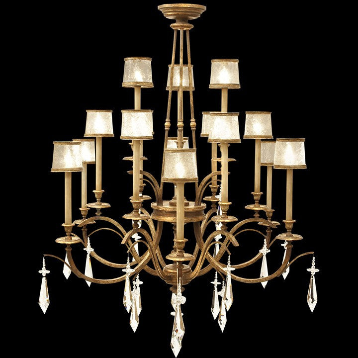Fine Art Handcrafted Lighting Monte Carlo 58"W Round Chandelier in Worn Gold Leaf (567740ST)