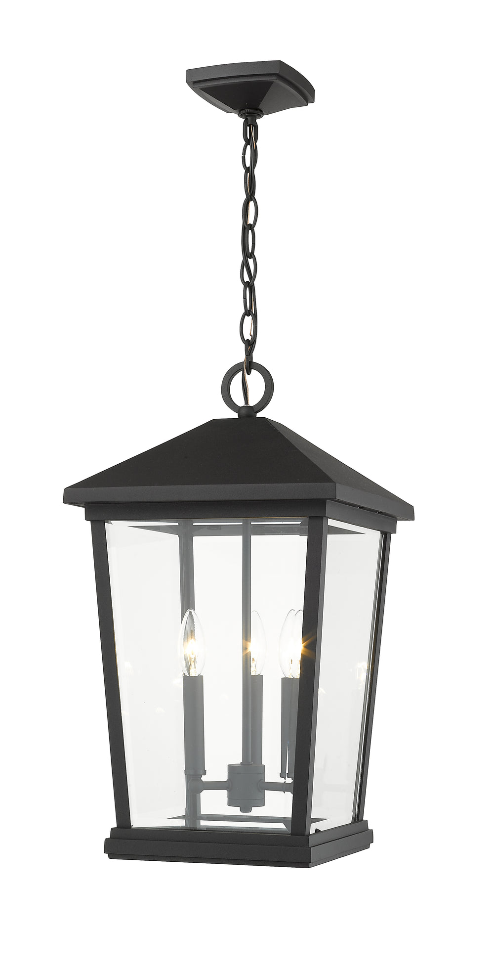 Z-Lite Beacon 568CHXL-BK 3 Light Outdoor Chain Mount Ceiling Fixture