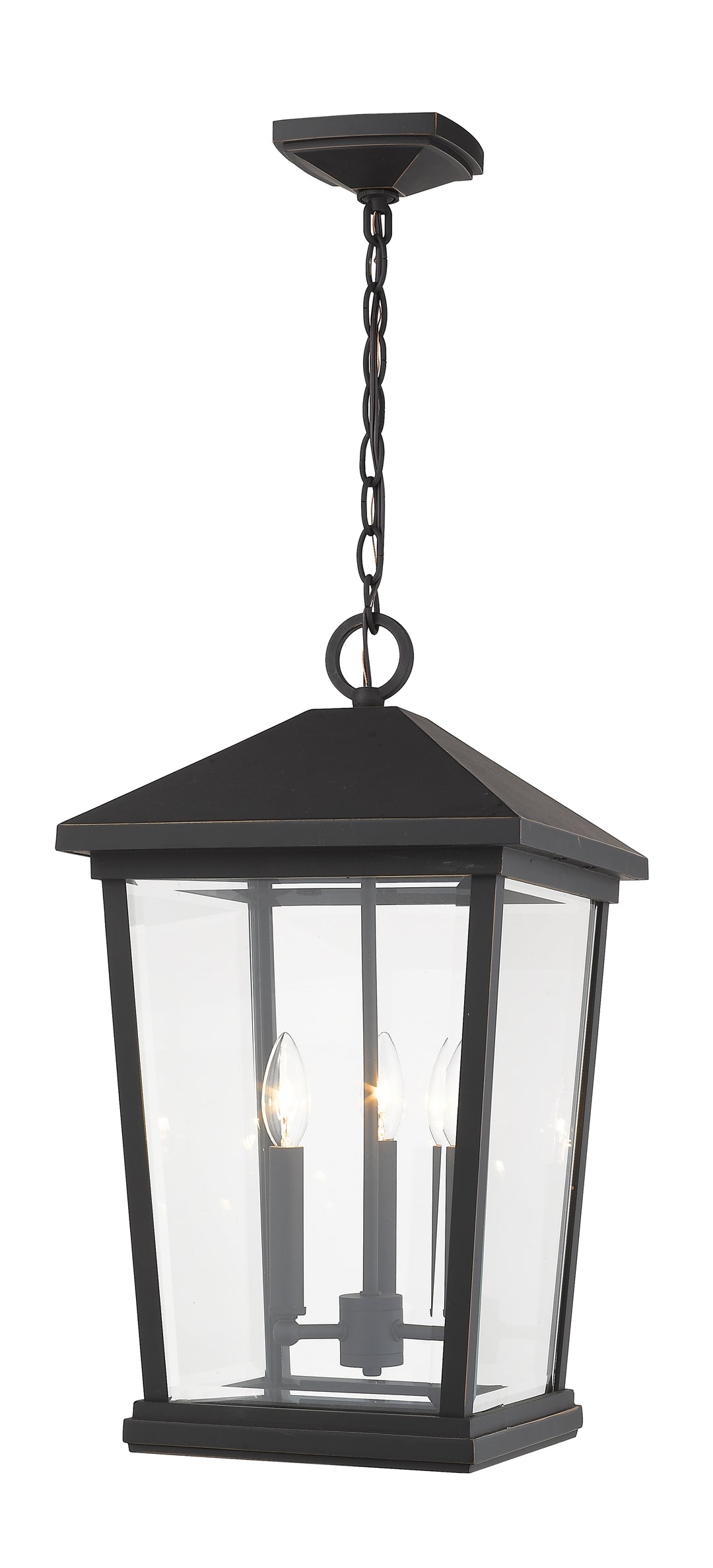 Z-Lite Beacon 568CHXL-ORB 3 Light Outdoor Chain Mount Ceiling Fixture