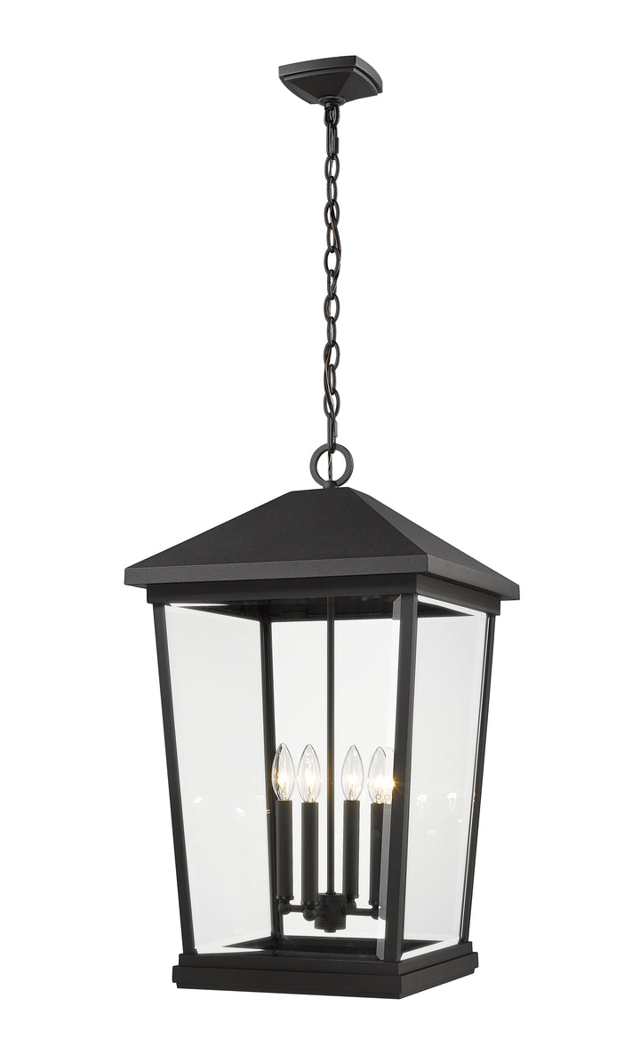 Z-Lite Beacon 568CHXXL-BK 4 Light Outdoor Chain Mount Ceiling Fixture