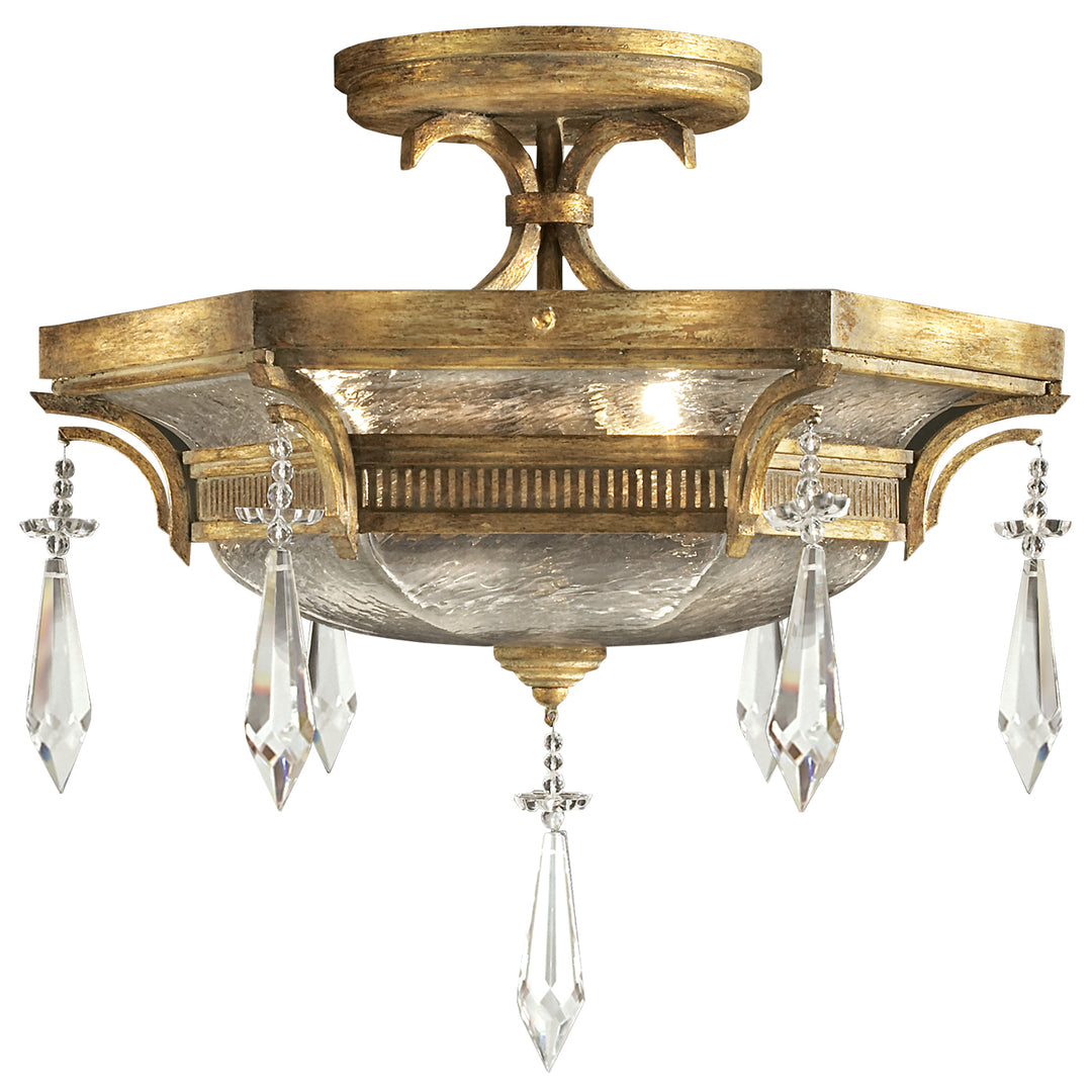 Fine Art Handcrafted Lighting Monte Carlo Semi-Flush Mount Ceiling Flush Mounts Fine Art Handcrafted Lighting Gold  