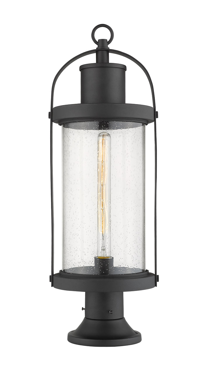 Z-Lite Roundhouse 569PHB-553PM-BK 1 Light Outdoor Pier Mounted Fixture