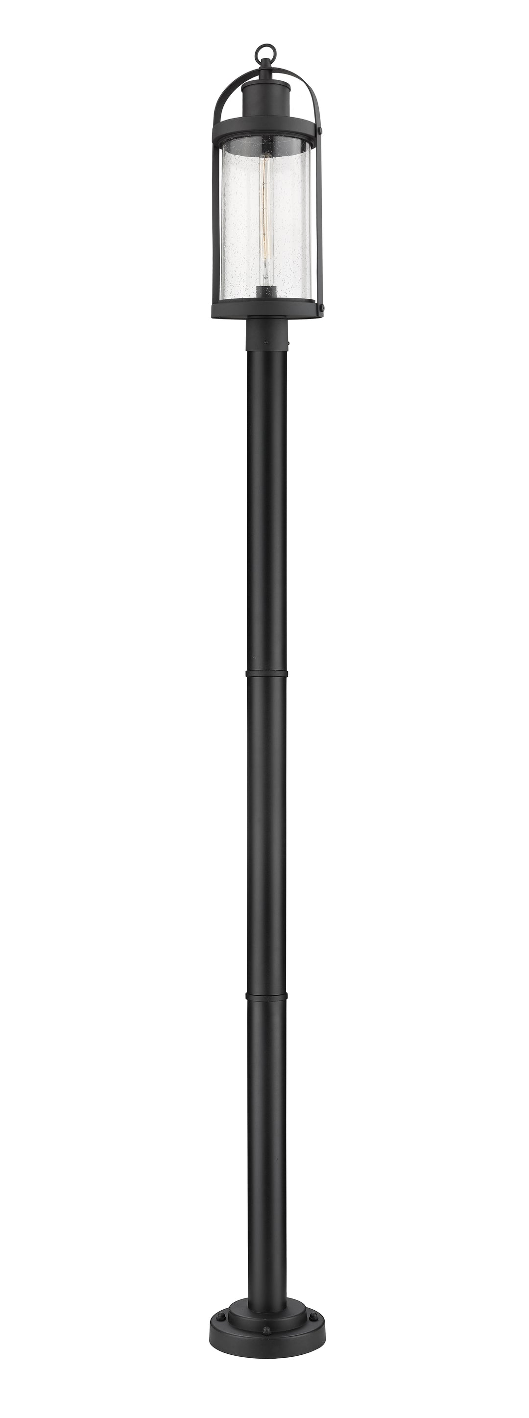 Z-Lite Roundhouse 569PHB-567P-BK 1 Light Outdoor Post Mounted Fixture