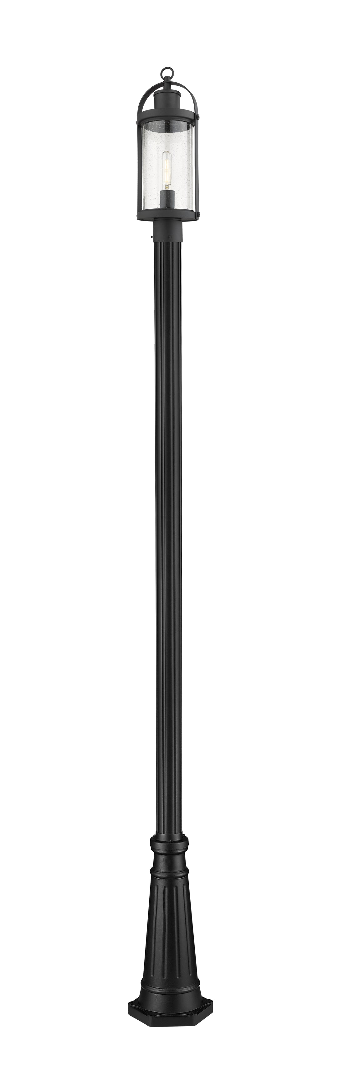 Z-Lite Roundhouse 569PHM-519P-BK 1 Light Outdoor Post Mounted Fixture