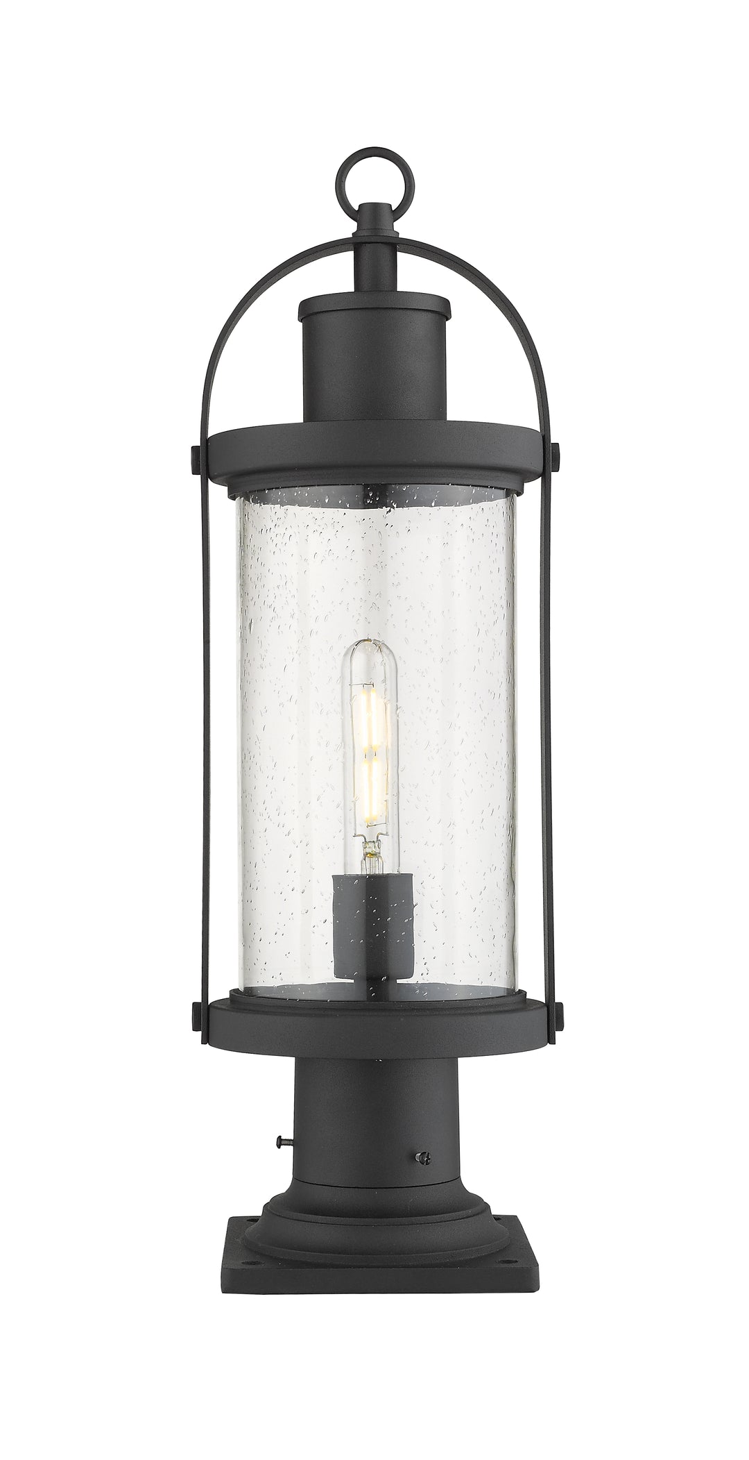 Z-Lite Roundhouse 569PHM-533PM-BK 1 Light Outdoor Pier Mounted Fixture