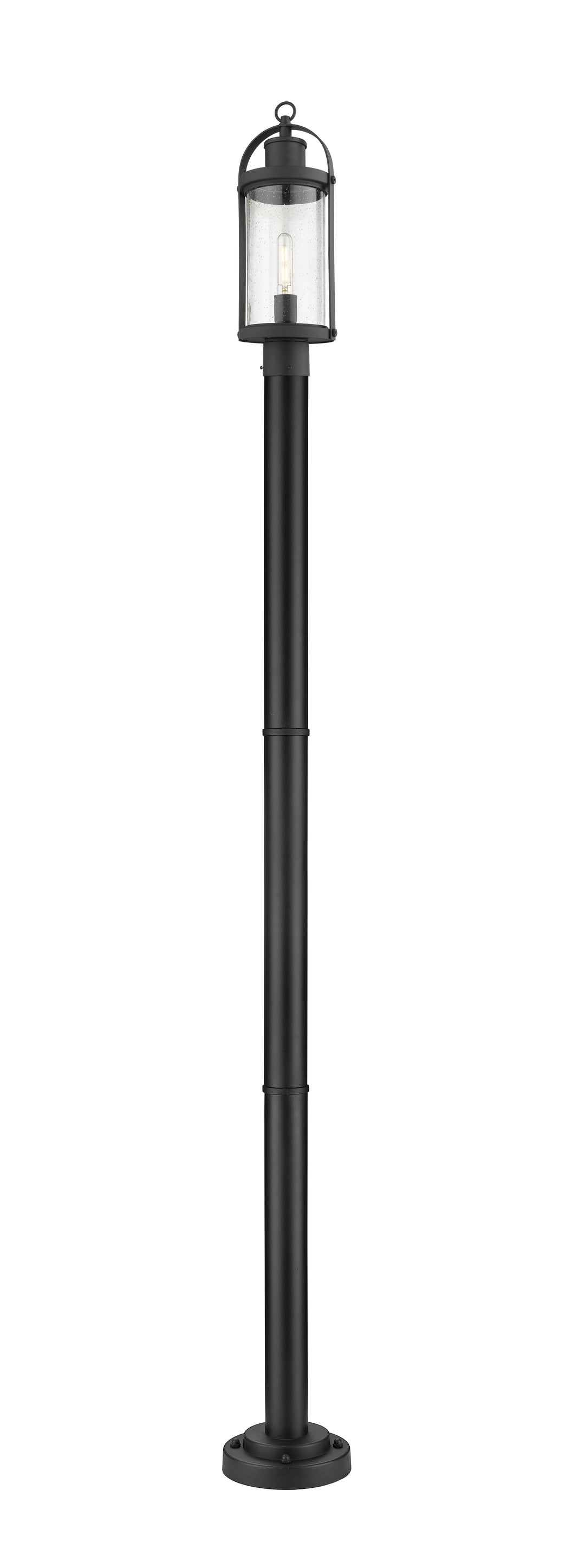 Z-Lite Roundhouse 569PHM-567P-BK 1 Light Outdoor Post Mounted Fixture