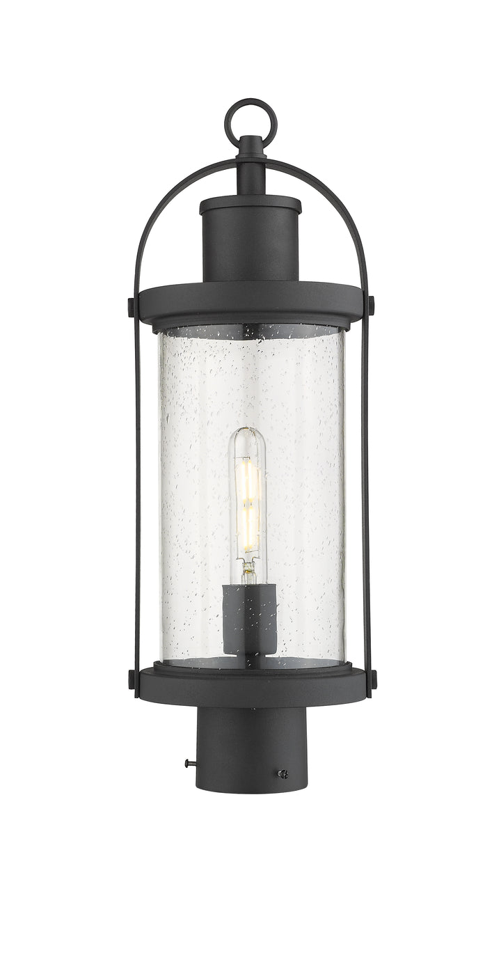 Z-Lite Roundhouse 569PHM-BK 1 Light Outdoor Post Mount Fixture
