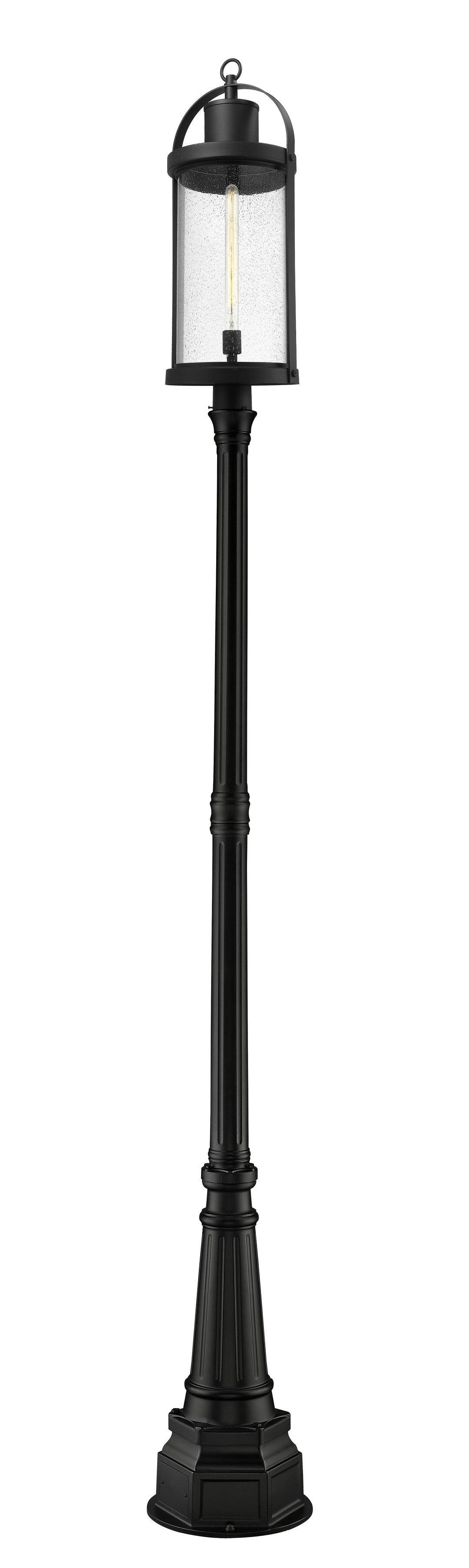 Z-Lite Roundhouse 569PHXL-564P-BK 1 Light Outdoor Post Mounted Fixture