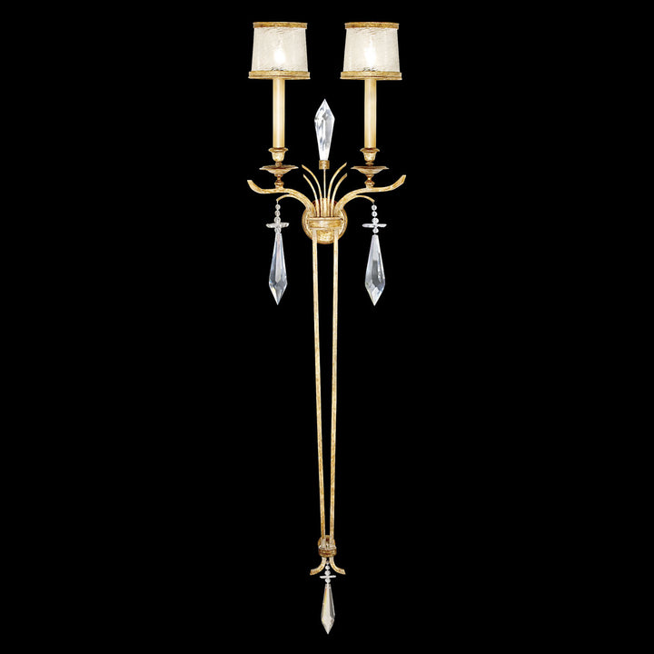 Fine Art Handcrafted Lighting Monte Carlo 65"H Sconce in Worn Gold Leaf (570450ST)