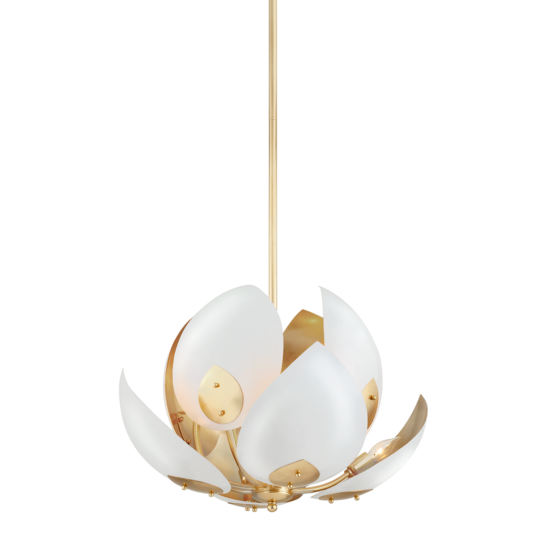 Hudson Valley Lighting Lotus Chandelier Chandeliers Hudson Valley Lighting Gold Leaf/white  