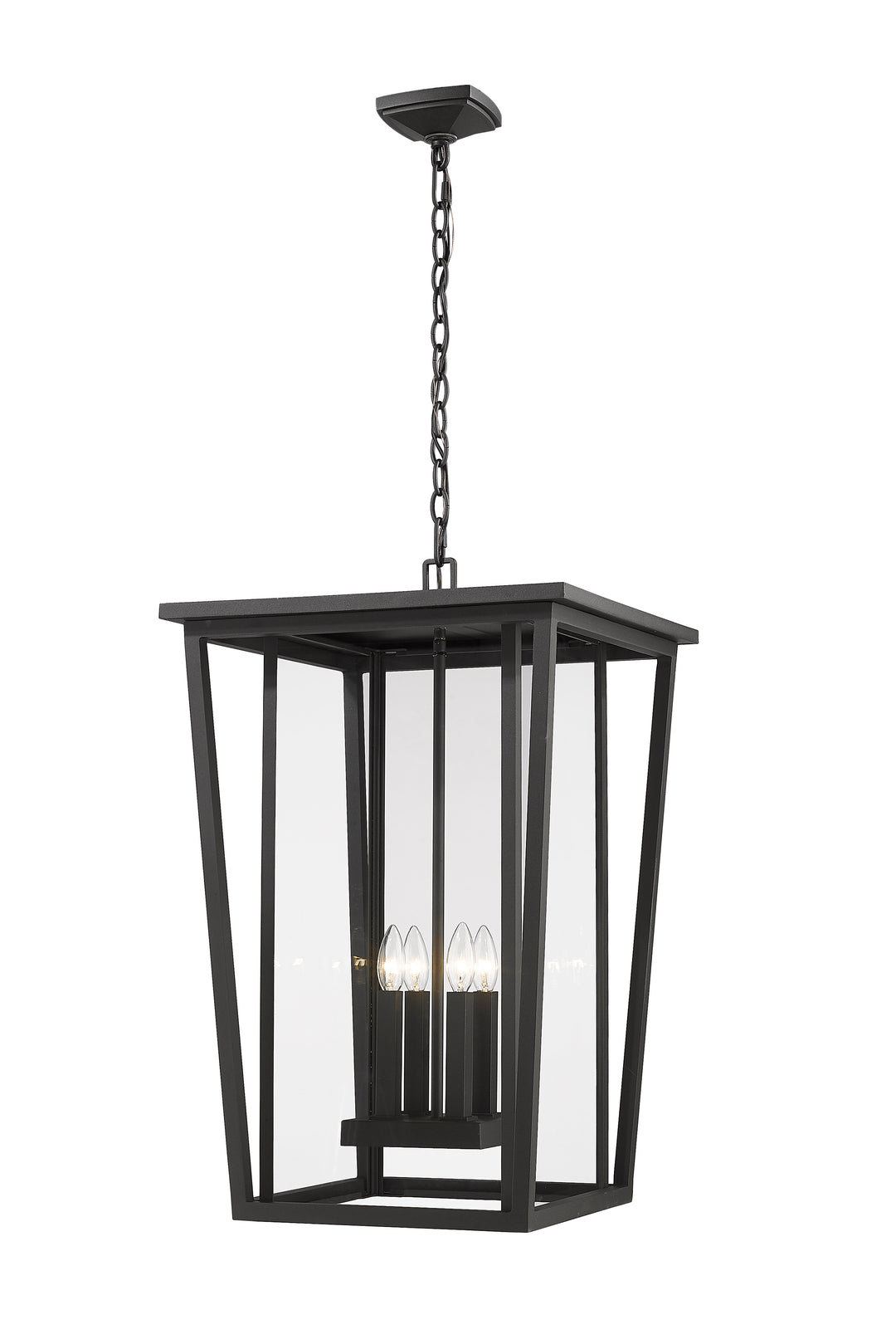 Z-Lite Seoul 571CHXXL-BK 4 Light Outdoor Chain Mount Ceiling Fixture