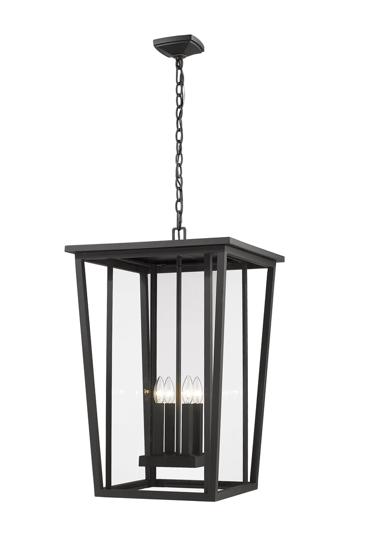 Z-Lite Seoul 571CHXXL-BK 4 Light Outdoor Chain Mount Ceiling Fixture