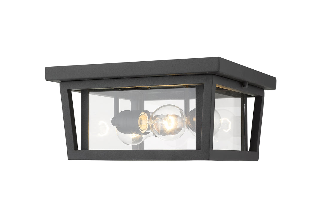 Z-Lite Seoul 571F-BK 3 Light Outdoor Flush Mount