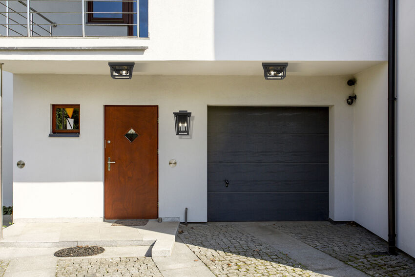 Z-Lite Seoul Outdoor Flush Mount installed on a home exterior