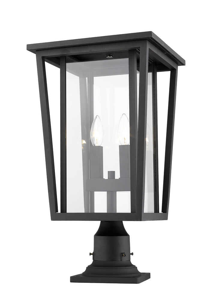 Z-Lite Seoul 571PHBR-533PM-BK 2 Light Outdoor Pier Mounted Fixture