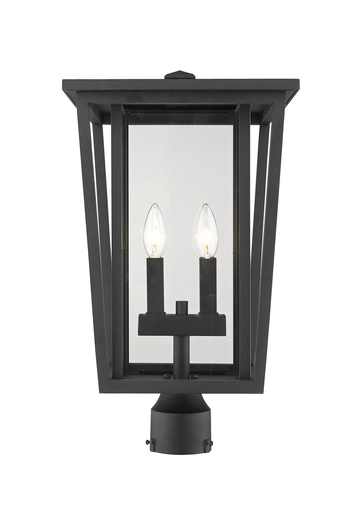 Z-Lite Seoul 571PHBR-BK 2 Light Outdoor Post Mount Fixture