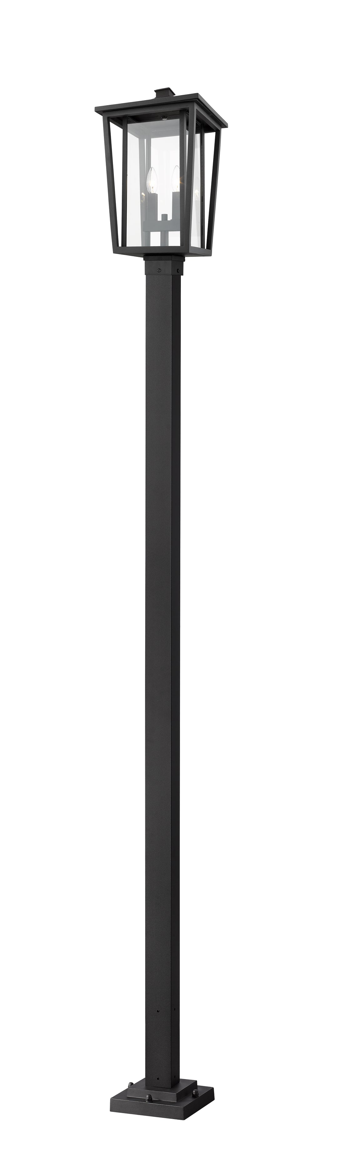Z-Lite Seoul 571PHBS-536P-BK 2 Light Outdoor Post Mounted Fixture