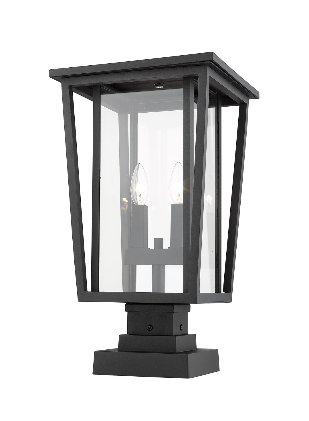 Z-Lite Seoul 571PHBS-SQPM-BK 2 Light Outdoor Pier Mounted Fixture