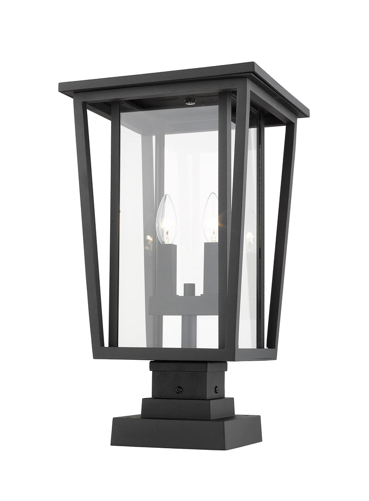 Z-Lite Seoul 571PHBS-SQPM-BK 2 Light Outdoor Pier Mounted Fixture