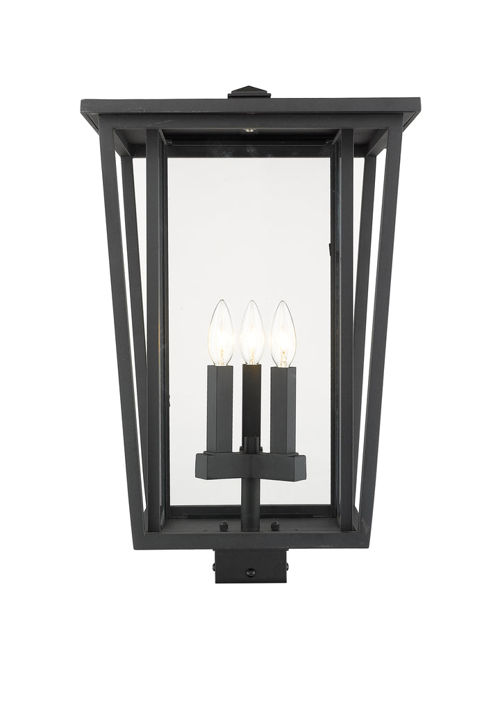 Z-Lite Seoul 571PHXLS-BK 3 Light Outdoor Post Mount Fixture