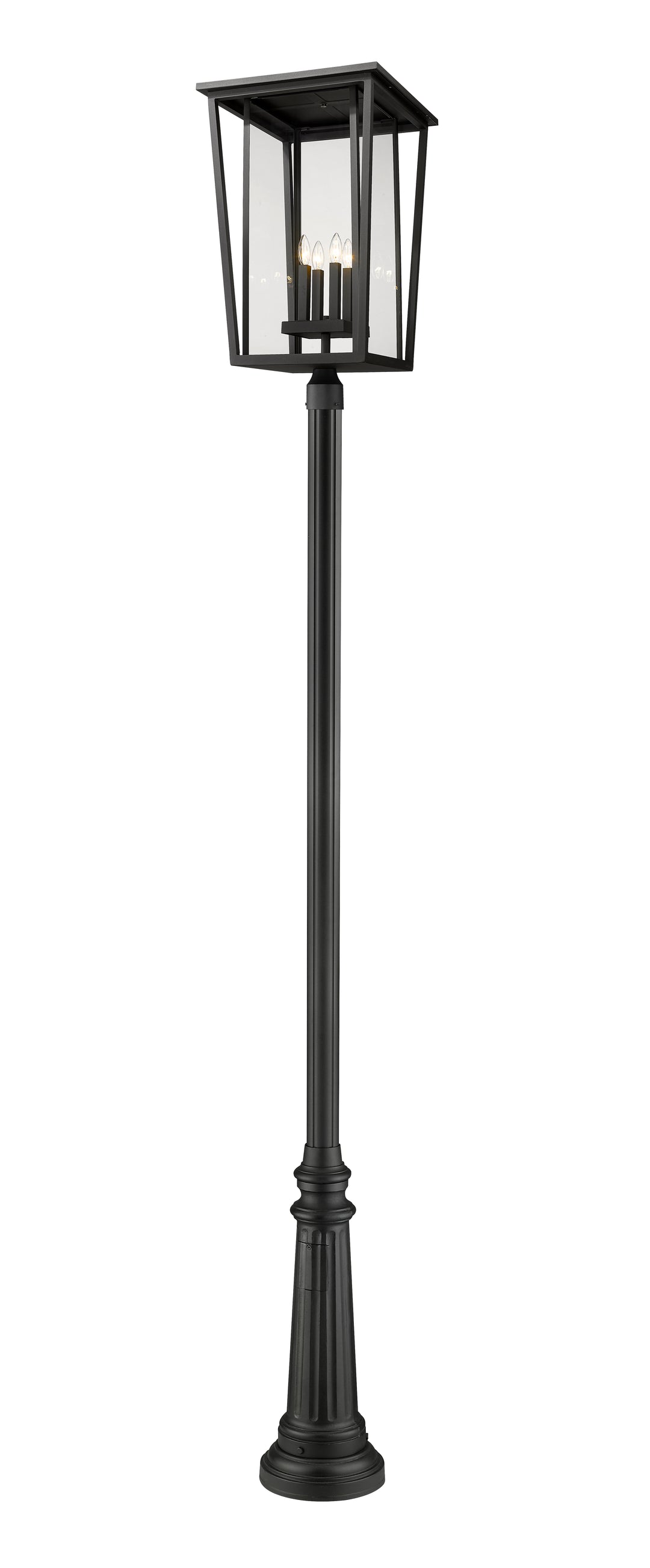 Z-Lite Seoul 571PHXXLR-511P-BK 4 Light Outdoor Post Mounted Fixture
