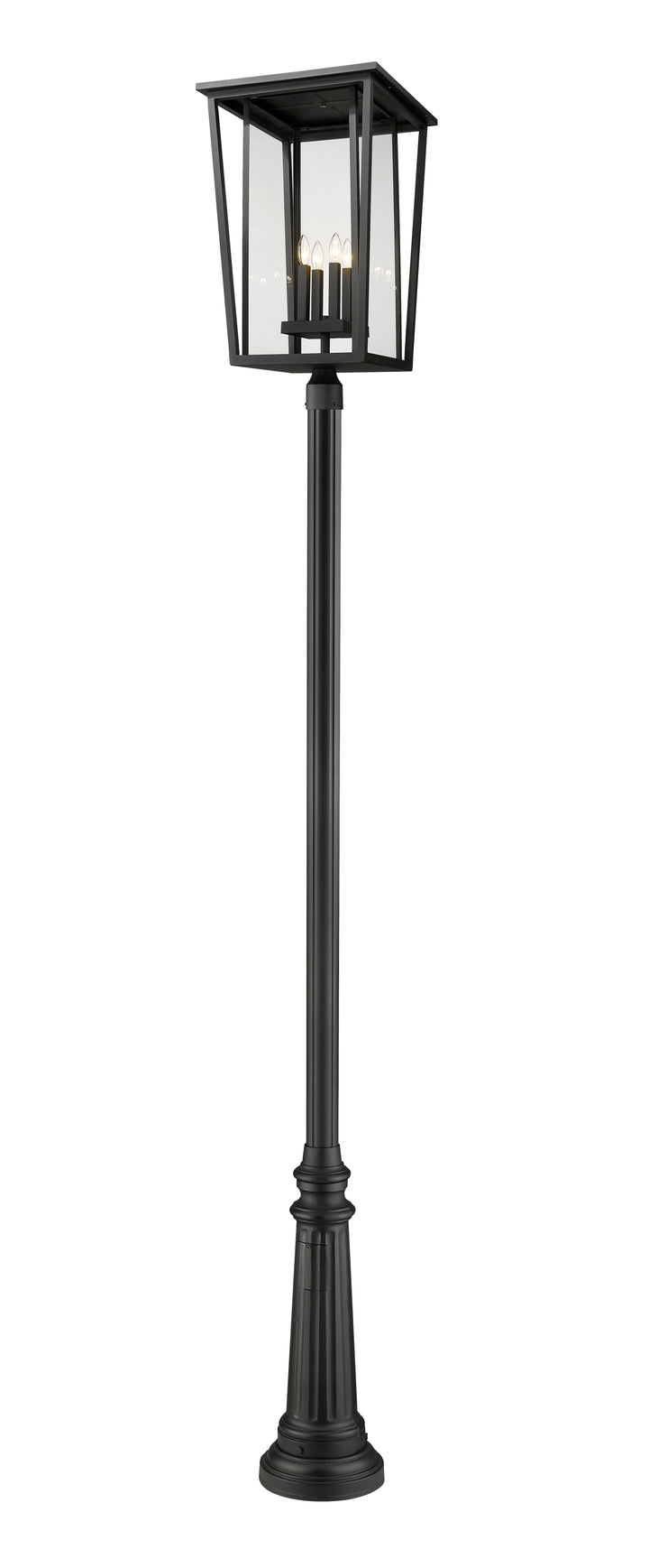 Z-Lite Seoul 571PHXXLR-511P-BK 4 Light Outdoor Post Mounted Fixture