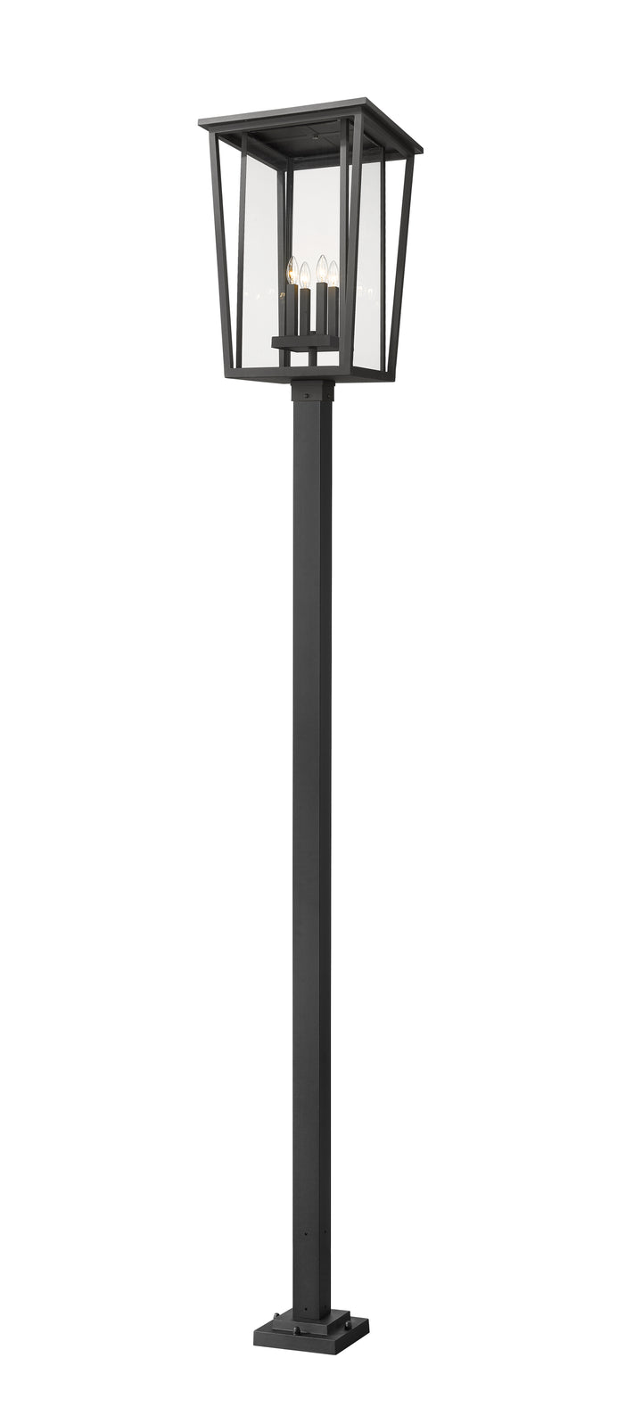 Z-Lite Seoul 571PHXXLS-536P-BK 4 Light Outdoor Post Mounted Fixture