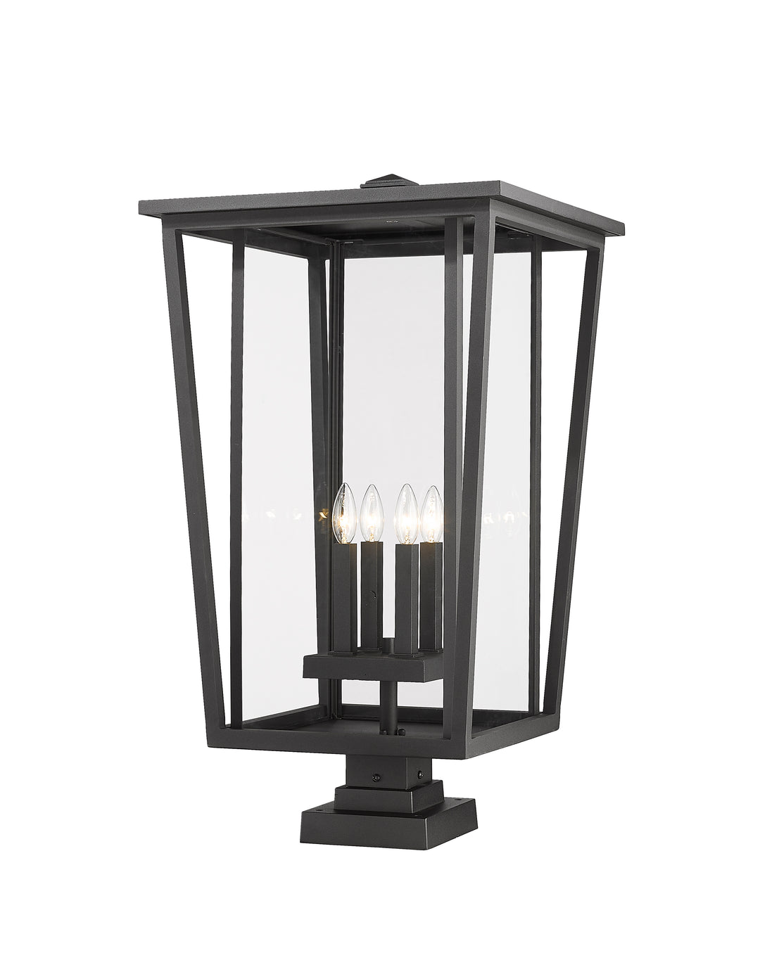 Z-Lite Seoul 571PHXXLS-SQPM-BK 4 Light Outdoor Pier Mounted Fixture