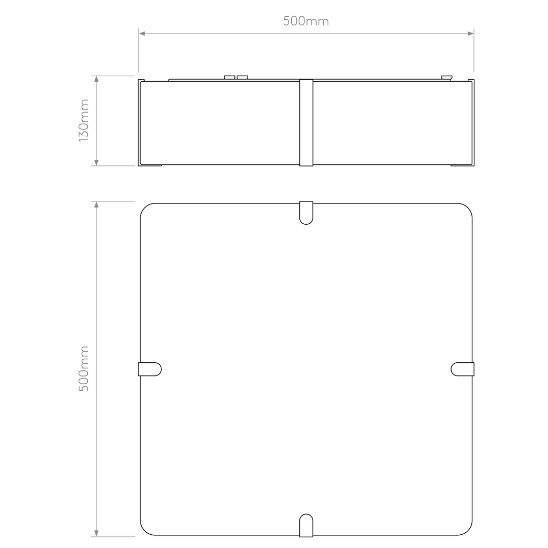 Astro Lighting Elba Square 500 dimension diagram