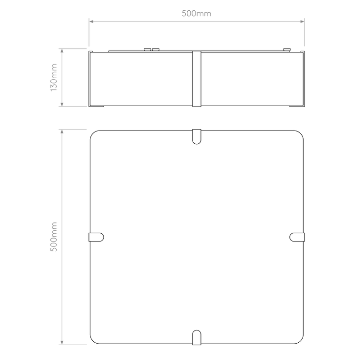 Astro Lighting Elba Square 500 dimension diagram