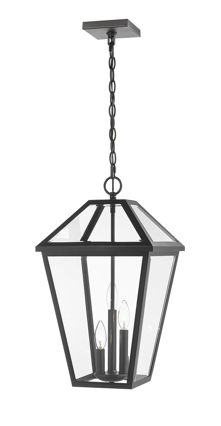 Z-Lite Talbot 579CHXL-BK 3 Light Outdoor Chain Mount Ceiling Fixture