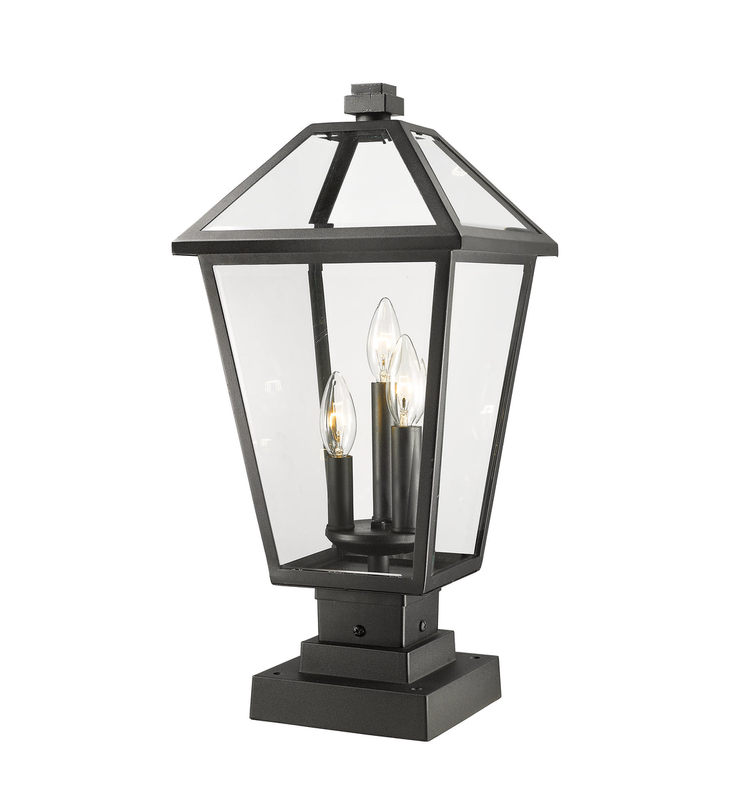 Z-Lite Talbot 579PHBS-SQPM-BK 3 Light Outdoor Pier Mounted Fixture
