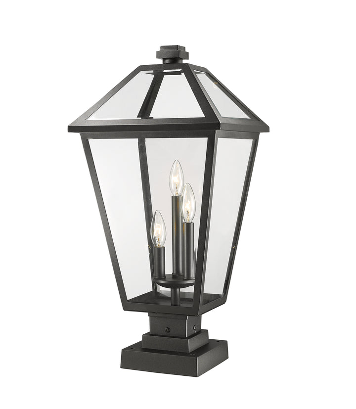 Z-Lite Talbot 579PHXLS-SQPM-BK 3 Light Outdoor Pier Mounted Fixture