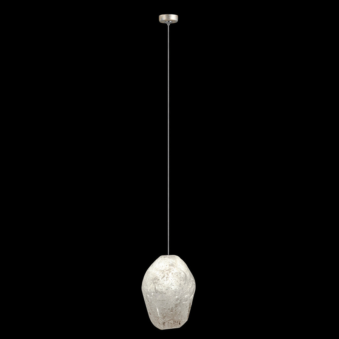 Fine Art Handcrafted Lighting Natural Inspirations 4.5"W Round Drop Light in Mottled Gold Leaf, Clear Quartz -3 (851840-23LD)