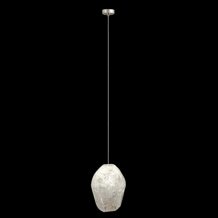 Fine Art Handcrafted Lighting Natural Inspirations 4.5"W Round Drop Light in Mottled Gold Leaf, Clear Quartz -3 (851840-23LD)