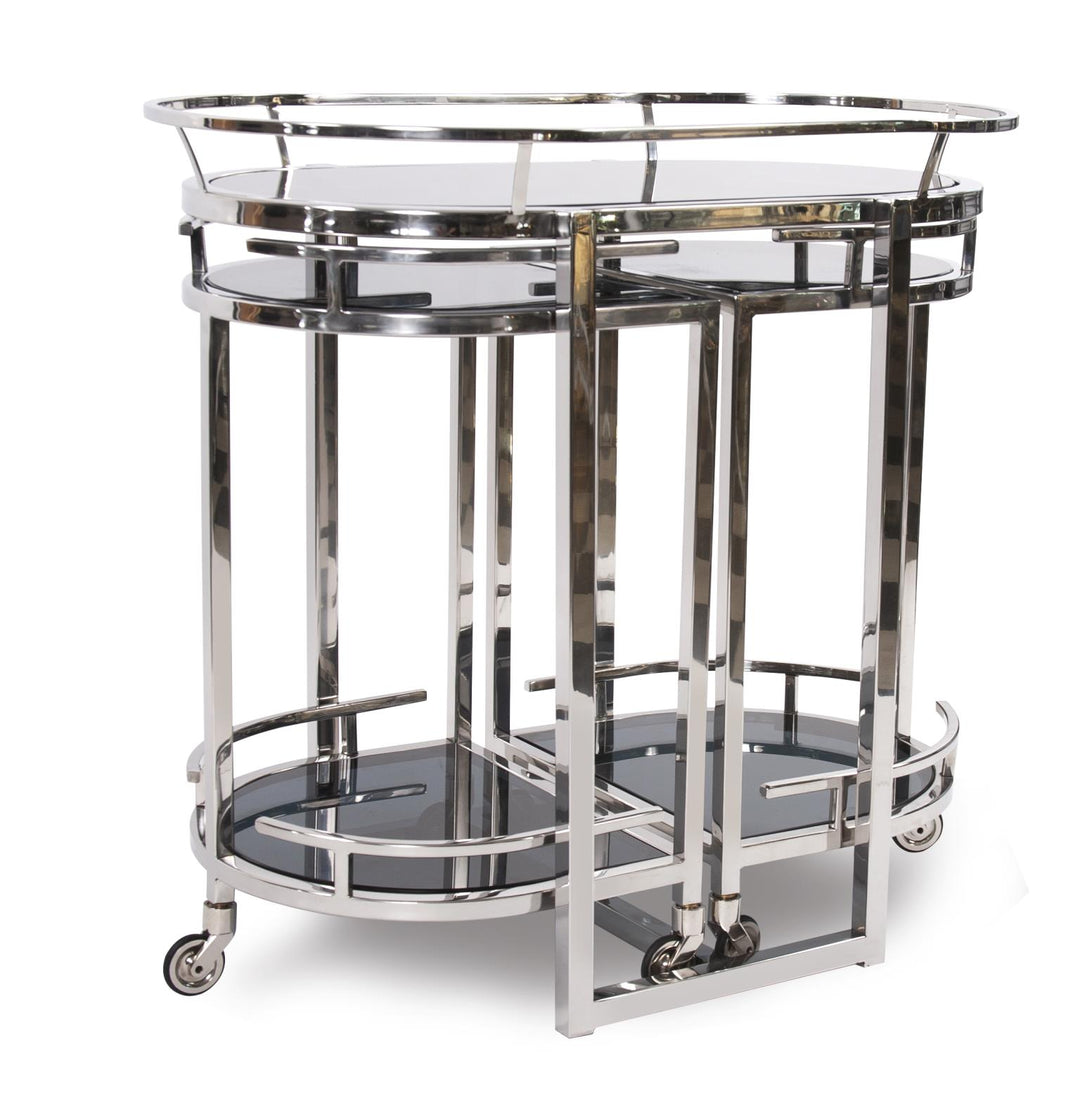 Howard Elliott Collection Nesting Stainless Steel Bar Cart  Howard Elliott Collection   