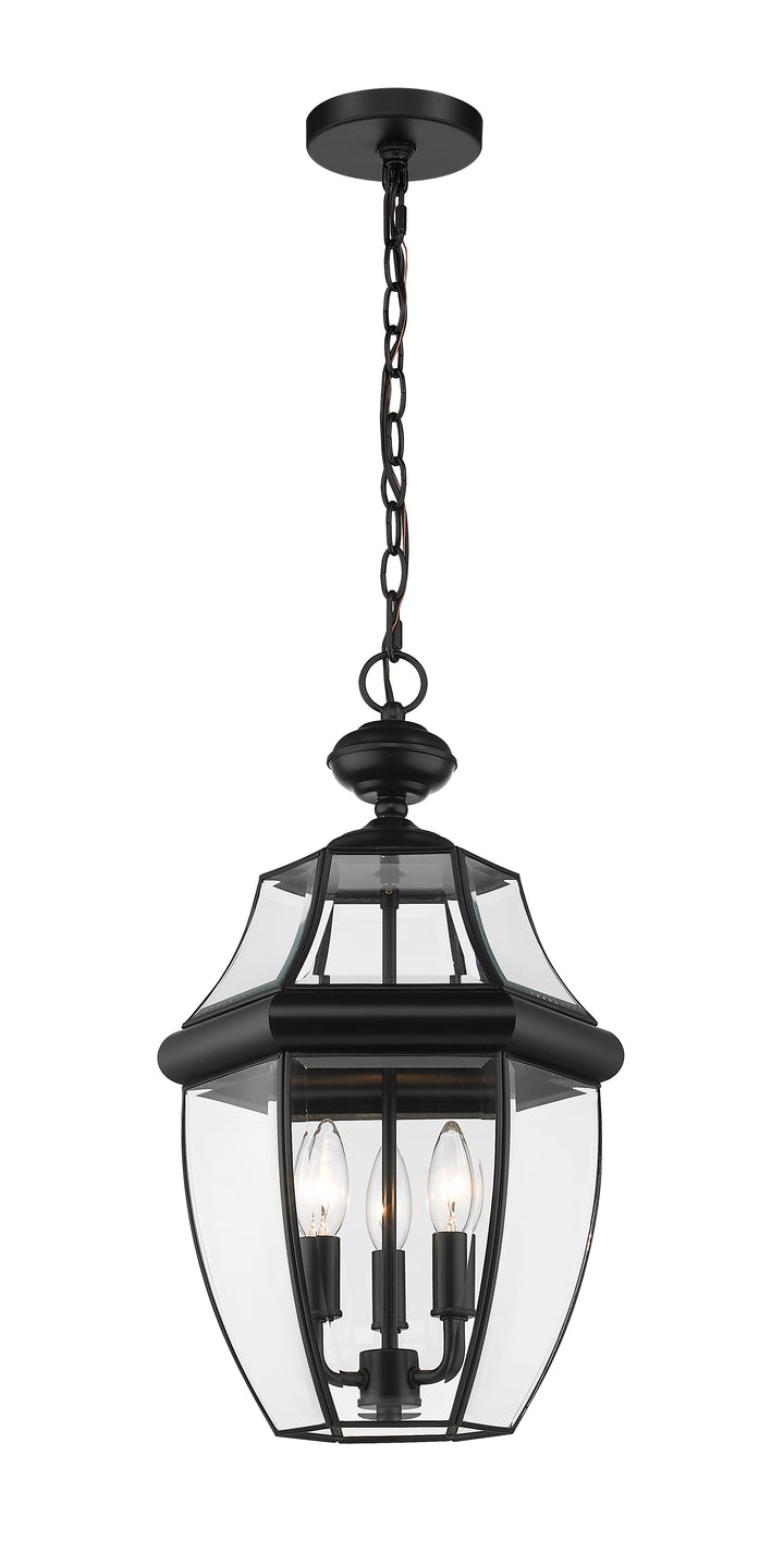Z-Lite Westover 580CHB-BK 3 Light Outdoor Chain Mount Ceiling Fixture