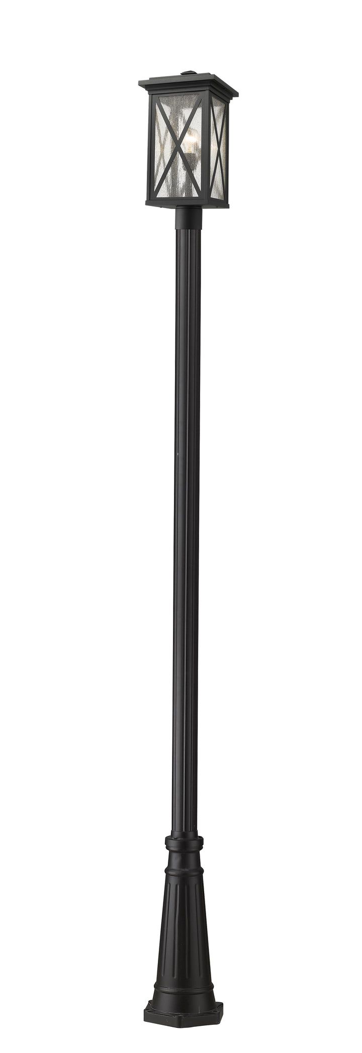 Z-Lite Brookside 583PHBR-519P-BK 1 Light Outdoor Post Mounted Fixture