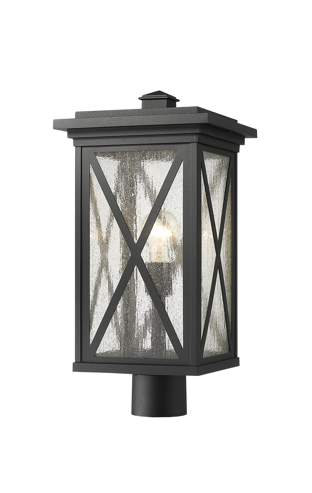 Z-Lite Brookside 583PHBR-BK 1 Light Outdoor Post Mount Fixture