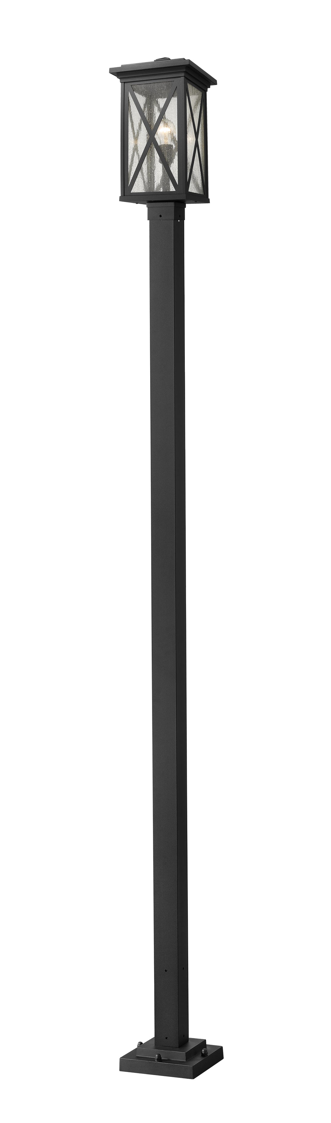 Z-Lite Brookside 583PHBS-536P-BK 1 Light Outdoor Post Mounted Fixture