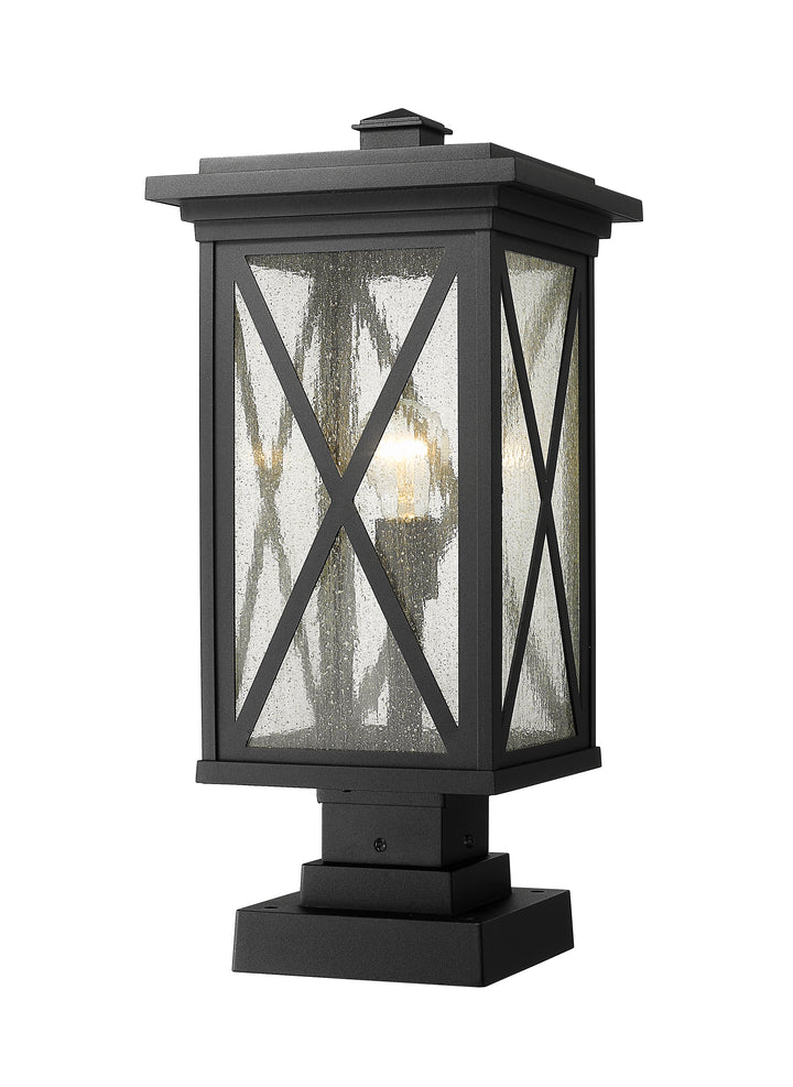 Z-Lite Brookside 583PHBS-SQPM-BK 1 Light Outdoor Pier Mounted Fixture