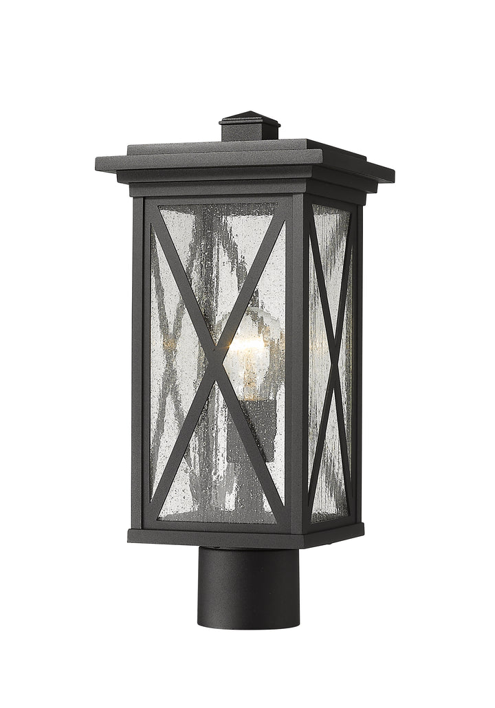 Z-Lite Brookside 583PHMR-BK 1 Light Outdoor Post Mount Fixture