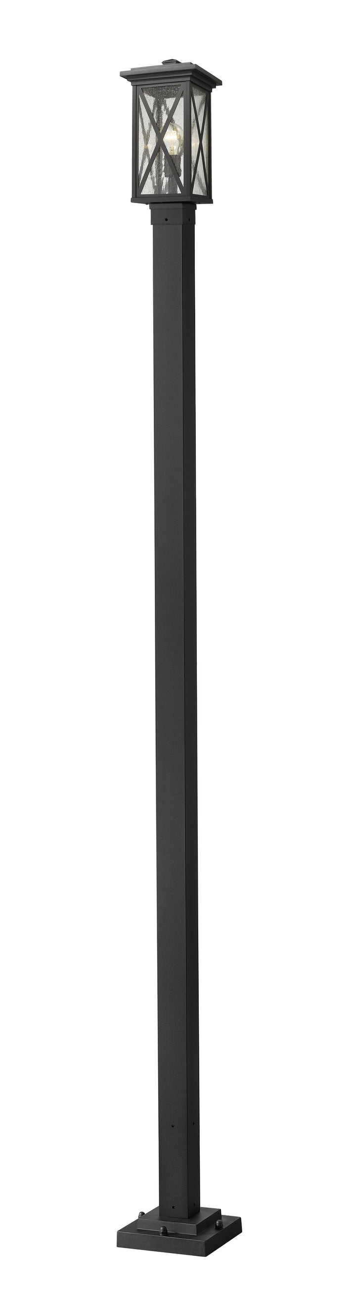 Z-Lite Brookside 583PHMS-536P-BK 1 Light Outdoor Post Mounted Fixture