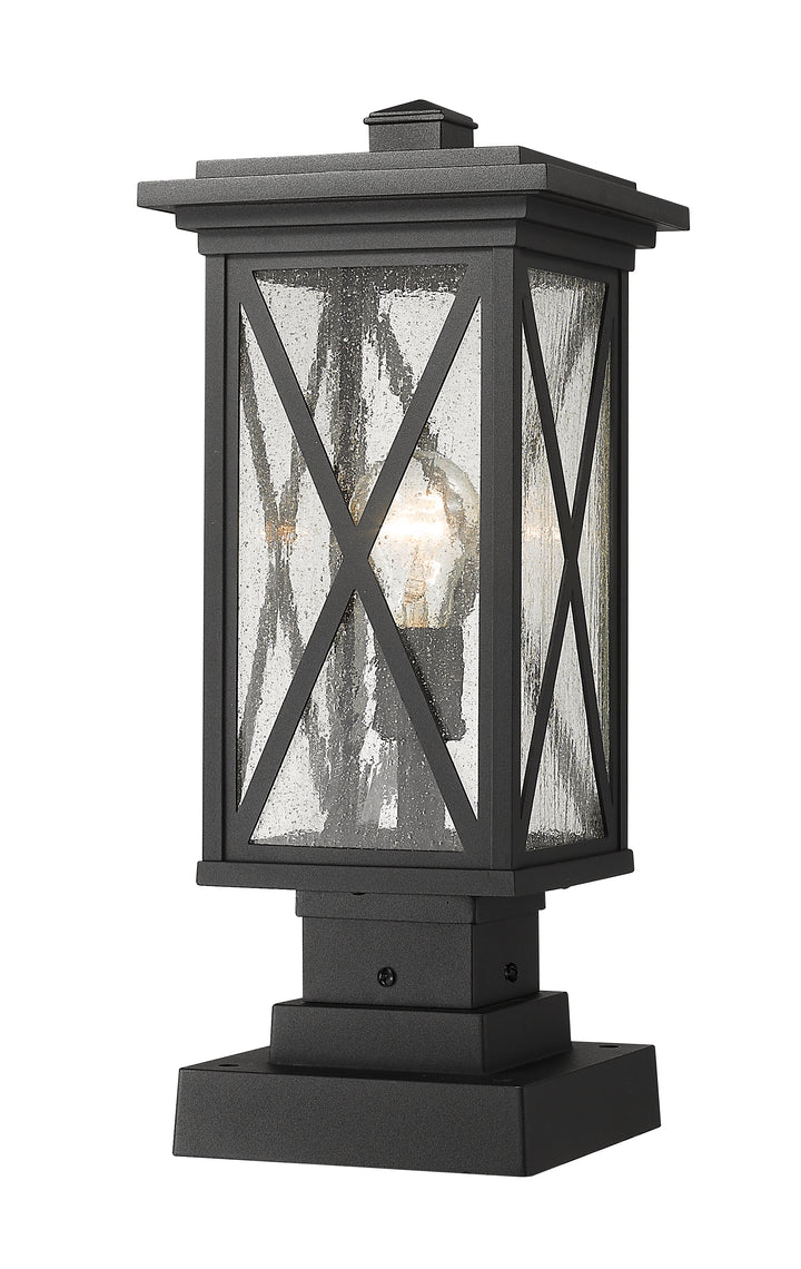 Z-Lite Brookside 583PHMS-SQPM-BK 1 Light Outdoor Pier Mounted Fixture