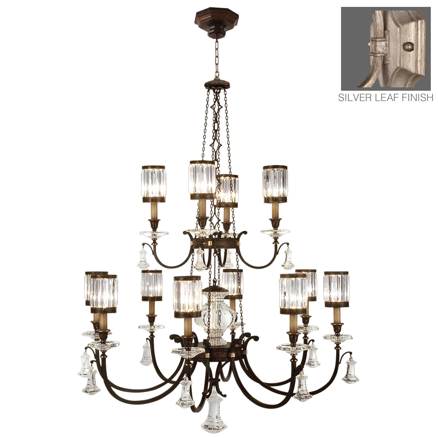 Fine Art Handcrafted Lighting Eaton Place Chandelier Chandeliers Fine Art Handcrafted Lighting Silver 53 x 69 