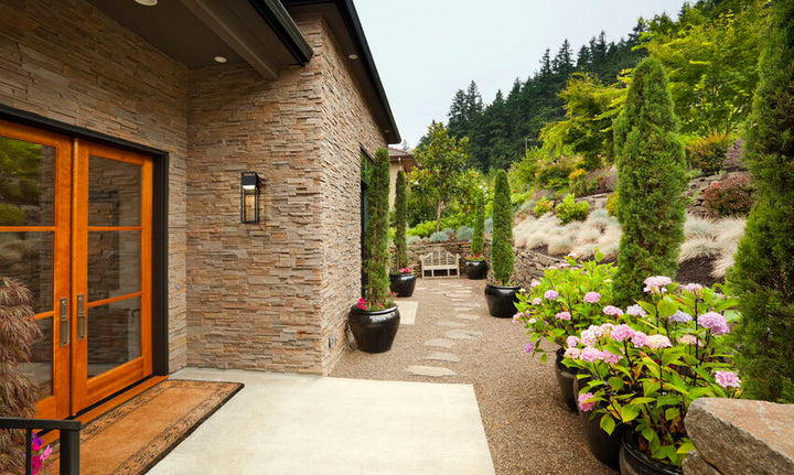 Z-Lite Barwick Outdoor Wall Light installed on a home exterior