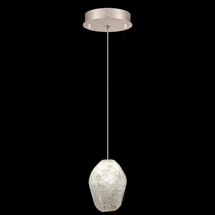 Fine Art Handcrafted Lighting Natural Inspirations 5.5"W Round Drop Light in Mottled Gold Leaf, Clear Quartz -3 (852240-23LD)