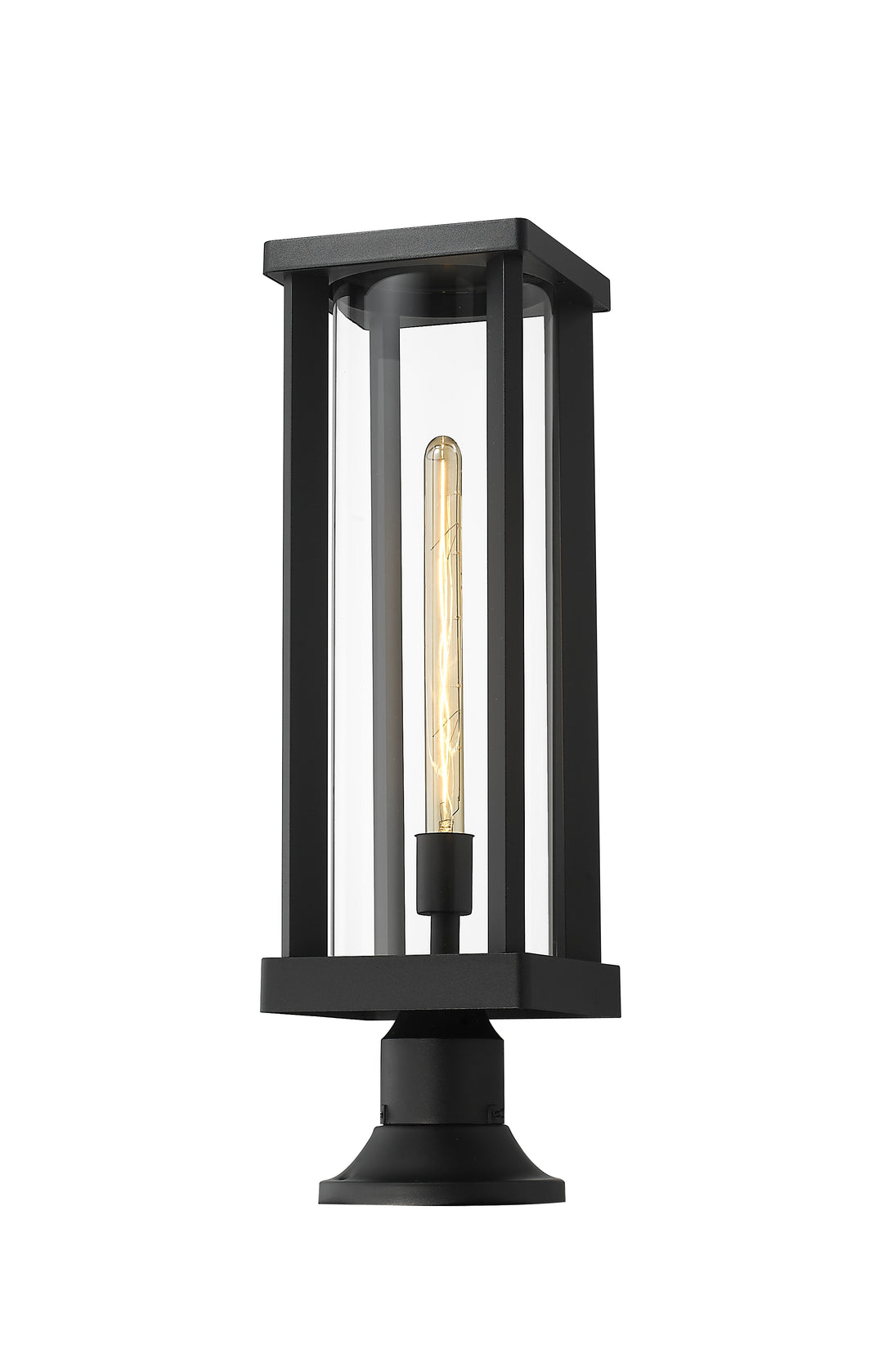 Z-Lite Glenwood 586PHBR-553PM-BK 1 Light Outdoor Pier Mounted Fixture