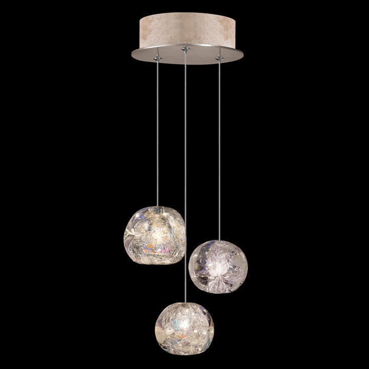 Fine Art Handcrafted Lighting Natural Inspirations 9"W Round Pendant in Mottled Gold Leaf, Nebula (852340-206LD)