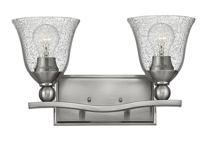 Hinkley Bolla Bath Bar Vanity Lights Hinkley Brushed Nickel with Clear glass 6.75x16.0x8.75 